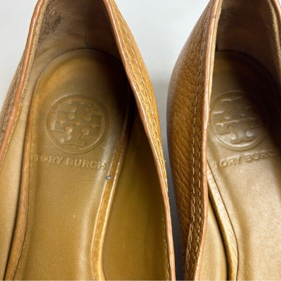 Tory Burch Brown wedge heeled sandals leather shoes 6.5 - Picture 3 of 5